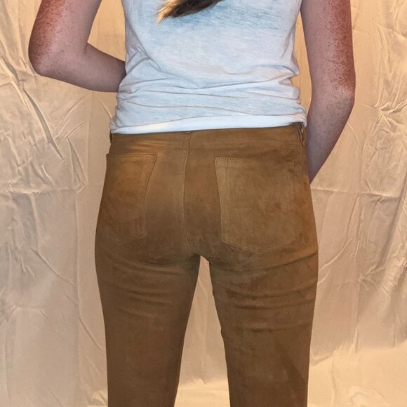 AG ADRIANO GOLDSCHMIED NWOT US 27 MED SUEDE LEATHER THE LEGGING SKINNY PANTS - Picture 5 of 8